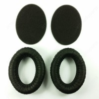 Black leatherette Earpads with foam disc (1 pair) for Sennheiser HD-535-525