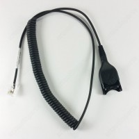 005365 Sennheiser CSDT 08 easy disconnect coiled headset cable RJ-9 plug
