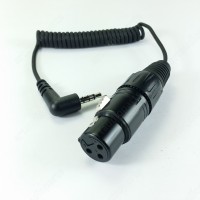 KA600i Short coiled mic cable XLR3F to 3.5mm iPad jack for Sennheiser MKE600