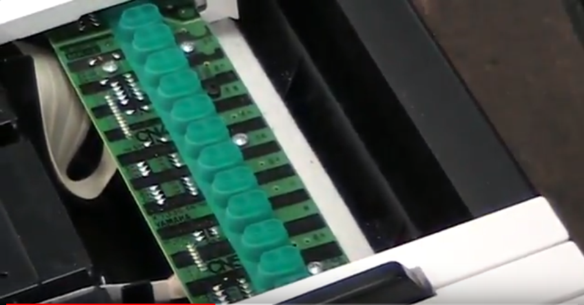 Yamaha PSR E353 keyboard disassembly repair - keys rubber contact
